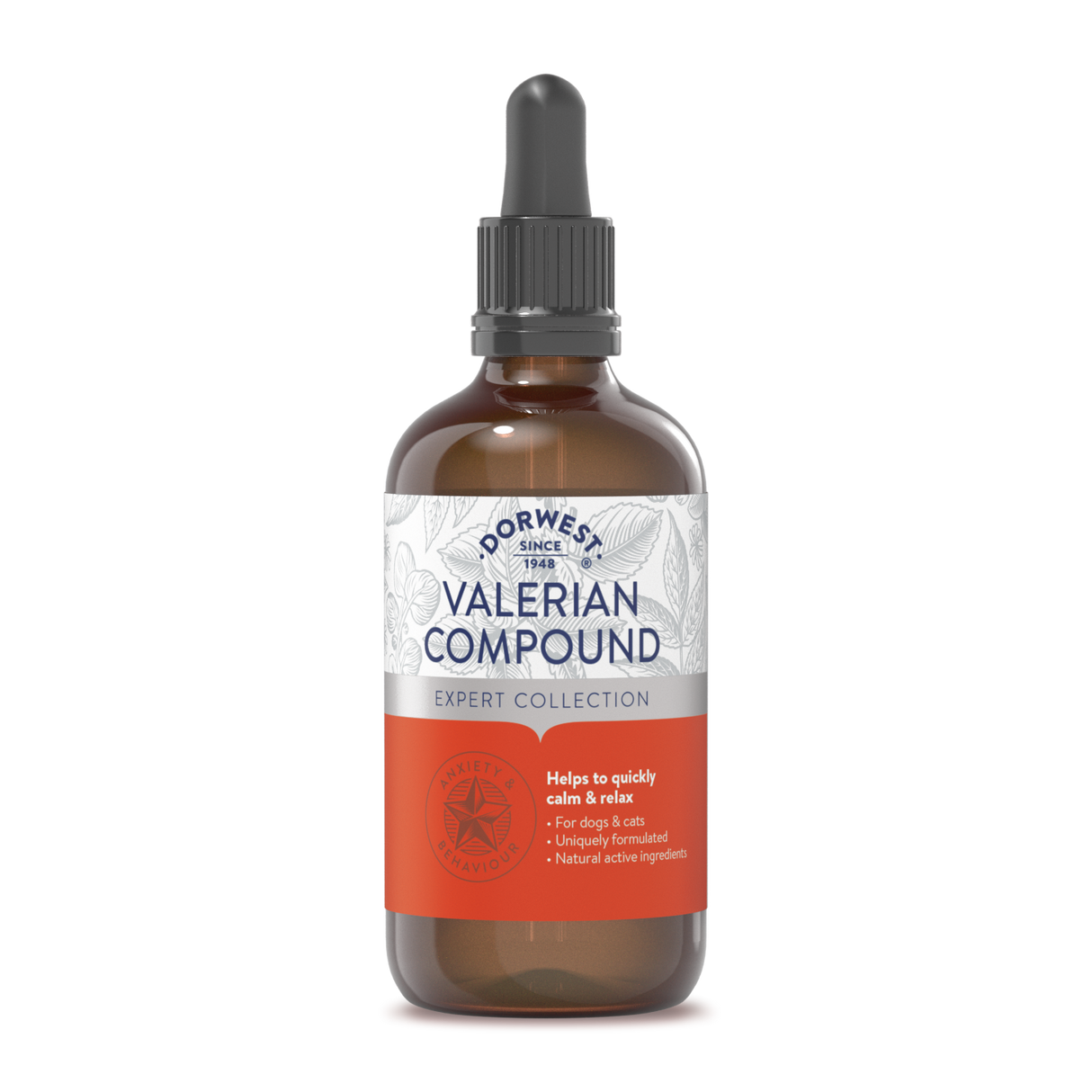 Valerian Compound for Dogs Cats Liquid Herbal Anxiety Remedy Dorwest Herbs